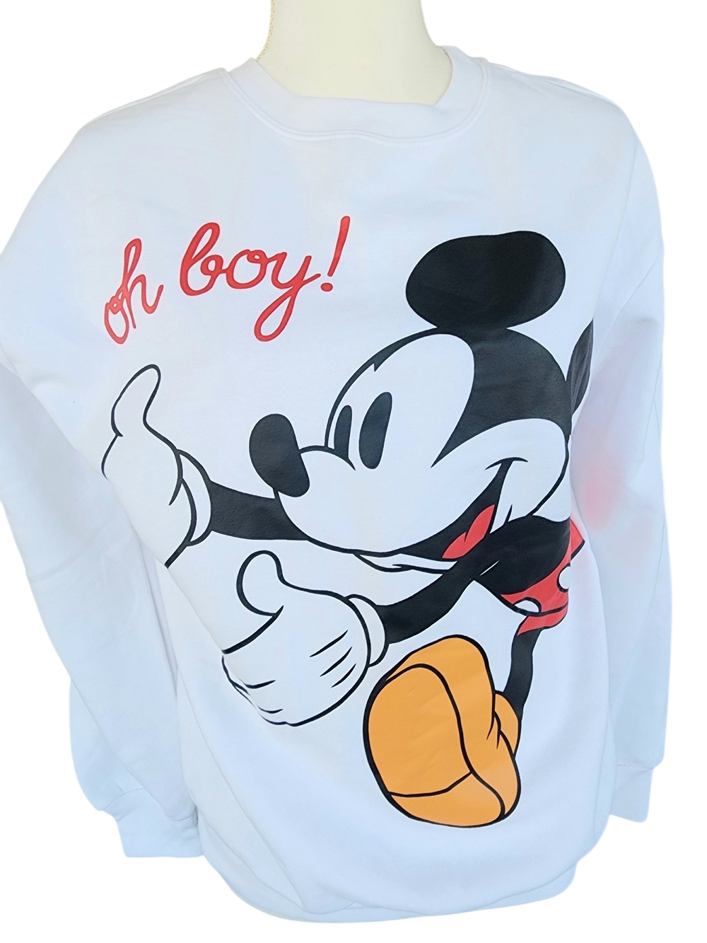 Disney White Mickey Graphic Sweatshirt with Red and Black Accents - Picture 4 of 8